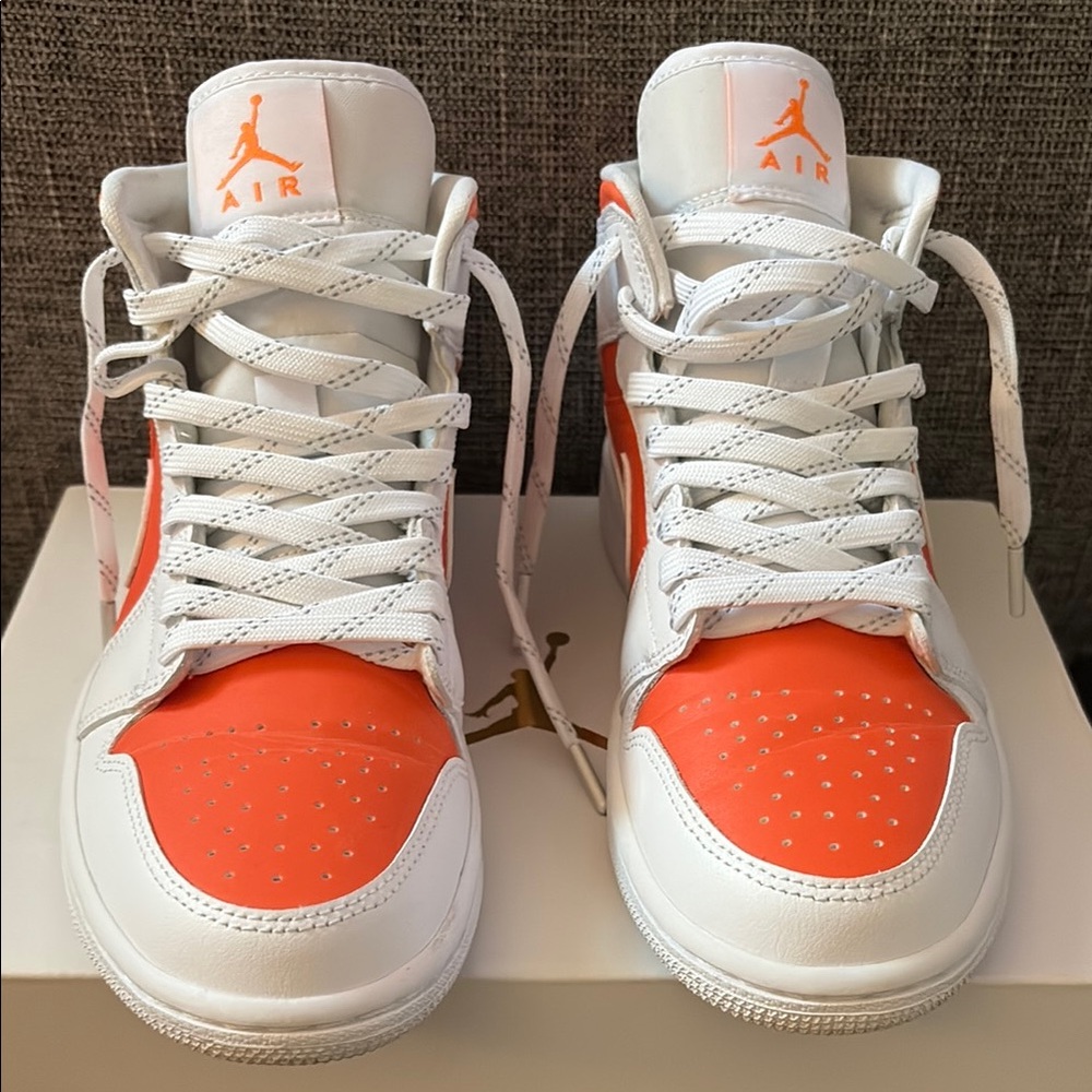 Women’s Jordan Sneakers - White and Orange